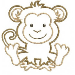 Stickdatei - Dschungeltiere Appli Affe